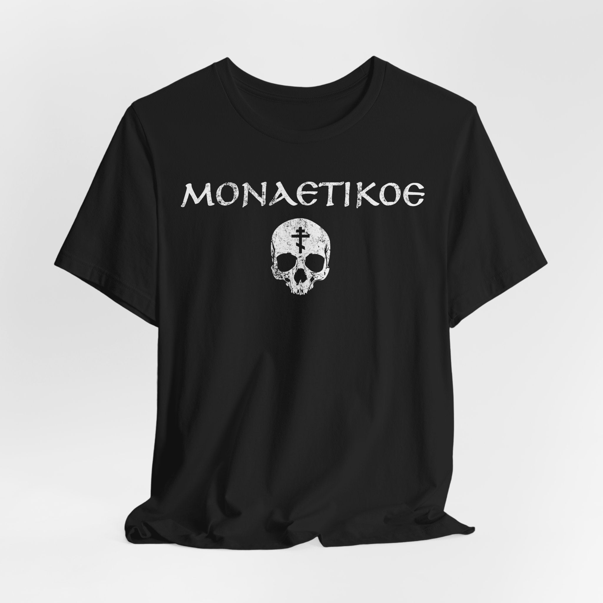 MONASTIKOS Greek Orthodox T-shirt – ΜΟΝΑΣΤΙΚΟΣ Death to the World Shirt